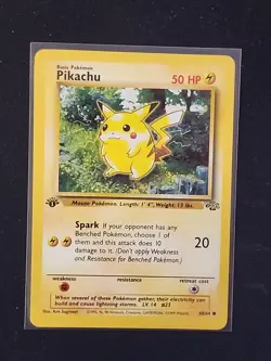 Pikachu 60/64 Jungle Set Vintage 1st edition 1999 Pokemon Card (LP) - Image 1