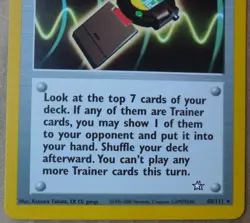 PokeGear 88/111 Rare Non-Holo Neo Genesis Set Pokemon Trainer Card NM - Image 3
