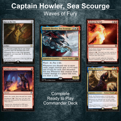 Captain Howler, Sea Scourge Magic Custom Commander Izzet discard MTG Deck EDH - Image 1