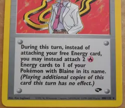 Blaine 100/132 Rare Gym Challenge Non-Holo Trainer Pokemon NM/LP - Image 3