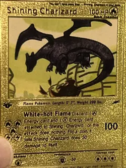 Shining Charizard 1st Edition - Gold Foil Pokemon Card Fan Art Card - Image 4