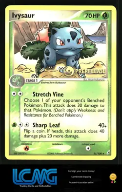 Pokemon TCG Card Set Nintendo PRERELEASE Promo #35/100 Ivysaur - Image 1