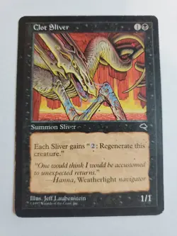 MTG Magic The Gathering Card Clot Sliver Summon Sliver black Tempest - Image 1