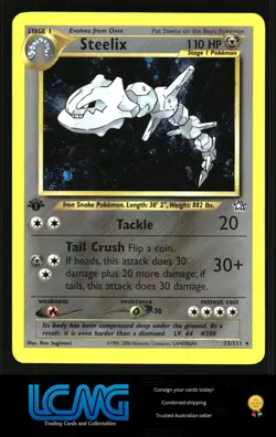 Pokemon TCG WOTC Vintage 1st Edition Neo Genesis #015/111 Steelix NM - Image 1