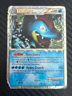 Pokemon TCG Feraligatr Prime Heartgold Soulsilver Black Star HGSS07 HEAVY DMG - Image 1