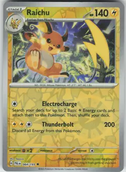 Pokemon Raichu - 064/193 SV02: Paldea Evolved Uncommon Reverse Holo NM - Image 1
