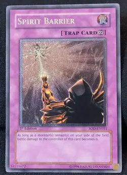 YuGiOh Spirit Barrier SOD-EN051 1st Edition Ultimate Rare LP - Image 1