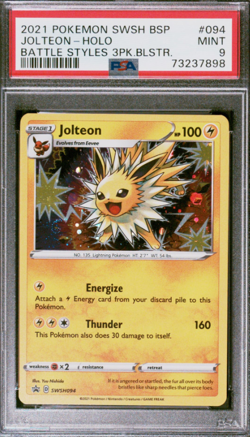 2021 Pokemon Jolteon Battle Styles PSA 9 SWSH094 Black Star Promo Holo Card Mint - Image 1
