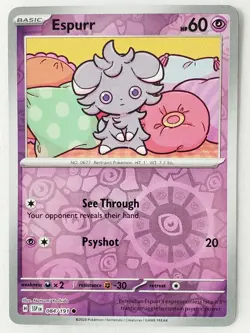 REVERSE HOLO Espurr 084/191 NM / M Surging Sparks Pokemon Card $2 Combined Ship - Image 1