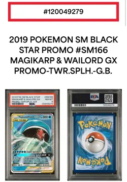 PSA 8 Magikarp & Wailord Gx #SM166 2019 Pokemon Sm Black Star Promo - Image 3