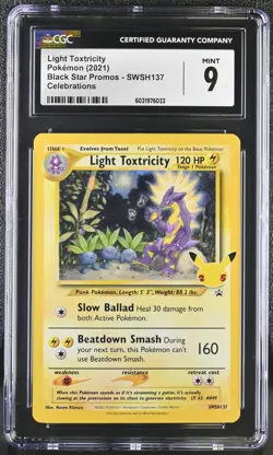 CGC 9 Light Toxtricity Swsh137 Celebrations Black Star Promos Pokemon Mint - Image 1