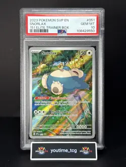 2023 Pokemon Svp En-Sv Black Star Promo 151 ETB Snorlax #051 PSA 10 - Image 1
