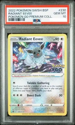 2022 Pokemon Swsh Black Star Promo #230 Radiant Eevee Pokemon Go PSA 10 - Image 1