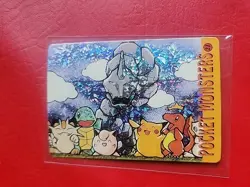 Pikachu Ash Pokemon 1996 Pocket Monsters Vending Sticker Card Prizm Rare #21 - Image 1