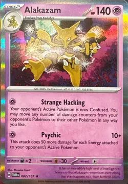 Pokemon Alakazam 082/167 Twilight Masquerade Holo Rare Card - Image 1