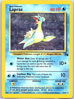 Lapras 10/62 Holo Fossil - Pokemon Card - LP - Image 1