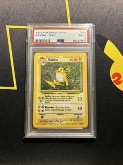 PSA 9 Raichu 14/102 -Vintage Holo Rare Pokemon Card- Base Set MINT - Image 1
