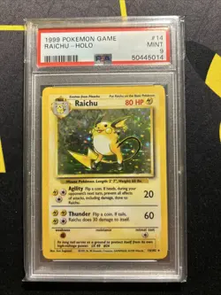 PSA 9 Raichu 14/102 -Vintage Holo Rare Pokemon Card- Base Set MINT - Image 2