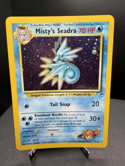Pokemon TCG WOTC Gym Heroes Mistys Seadra 9/132 Prerelease Promo Holo NM! - Image 1