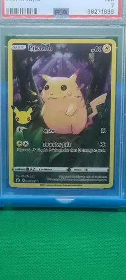 PSA 7 2021 Pokemon Pikachu Celebrations 25th Anniversary Full Art Near Mint Slab - Image 2