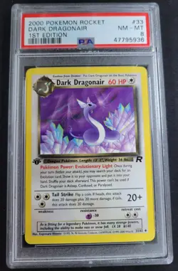 2000 POKEMON ROCKET 1ST EDITION #33 DARK DRAGONAIR PSA 8 (5936) - Image 1