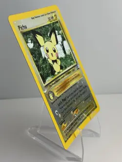 2001 Pokemon Black Star Promo #35 Pichu reverse foil holo Pokemon league LP/NM - Image 3