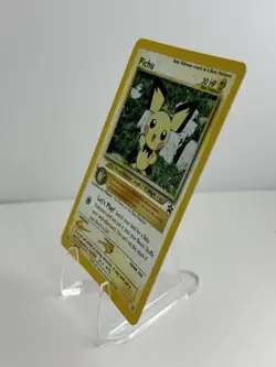 2001 Pokemon Black Star Promo #35 Pichu reverse foil holo Pokemon league LP/NM - Image 4