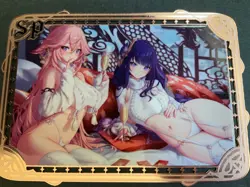Goddess Story Gold METAL Card - Maiden Party - Serial Number #/200! Yae Shogun - Image 1