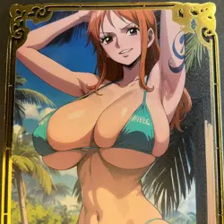 Goddess Story Gold METAL Card - Serial Number #/200 - Nami Bikini - Double Sided - Image 3