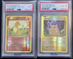 Pokemon Set 2016 Evolutions PIKACHU & Charmander PSA 8/ 9 Iconic Pair # 9 #35 - Image 1