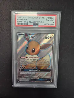 Pokemon Eevee GX Black Star Promo SM242 Tag Team Powers Collection PSA 8 - Image 1
