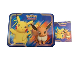 Pokemon Collectors Chest Tin Autumn 2018 Pikachu/Eevee And Mini Binder - Image 1