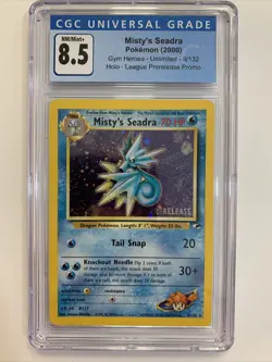 Pokemon Misty's Seadra Gym Heroes 2000 Prerelease Holo 9/132 - CGC 8.5 NM/MT+ - Image 3