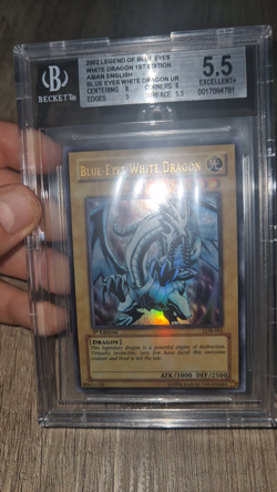Yu-gi-oh BGS/Beckett LOB-001 1st edition Asian english Blue eyes white dragon - Image 2