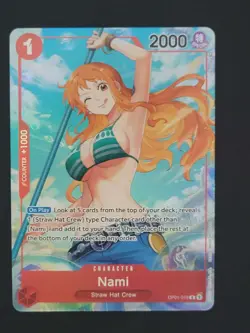 ONE PIECE Card Game CCG OP01-016 PRE-ERRATA NAMI ALT ART RAW ALPHA 1st Wave - Image 1