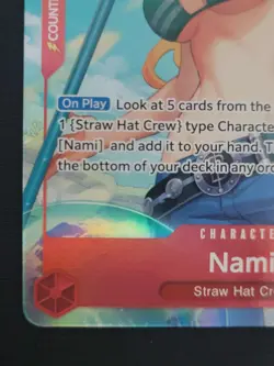 ONE PIECE Card Game CCG OP01-016 PRE-ERRATA NAMI ALT ART RAW ALPHA 1st Wave - Image 5