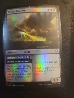 Topaz Dragon FOIL Commander Baldur's Gate MTG Magic CLB #153 Black Uncommon LP - Image 1