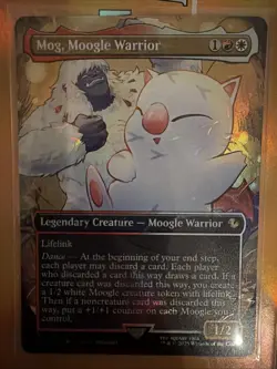 Mog, Moogle Warrior (Borderless) (Chocobo Track Foil) - Commander: Final Fantasy - Image 1