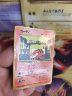 Pokemon Karte Card Vending expansion sheet glossy japanese Growlithe Fukano LP - Image 3