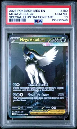 2025 POKEMON MEG EN-MEGA EVOLUTION #180 MEGA ABSOL EX PSA 10 - Image 1