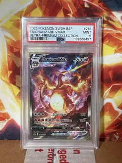 2022 Pokemon SWSH Black Star Promo Charizard VMAX #261 FA UPC PSA 9 MINT - Image 1