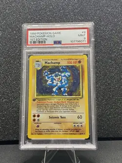 1999 Pokemon Game Machamp Holo 1st Edition #08/102 Psa 9 - Image 1