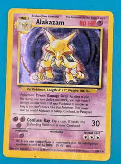 Pokemon TCG Base Set Alakazam Holo Rare 1/102 Vintage WOTC HP - Image 1