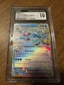 Glaceon EX Pokemon Card CGC 10 Gem Mint Holo Rare Prismatic Evolutions 26/131 - Image 1