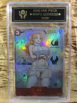 NAMI One Piece Waifu Goddess Manga Card CUSTOM MADE Black label - Image 2
