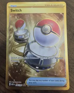 Switch 206/165 Pokemon TCG S&V 151 Gold Secret Rare Holo Trainer Item NM - Image 1