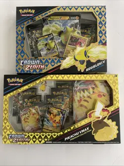 Pokemon TCG Crown Zenith Regieleki v & Pikachu Vmax (U.S. Only) - Image 1