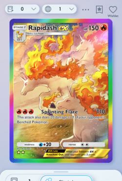 Pokemon TCG POCKET - Rapidash Rainbow Rare 2⭐Mega-Rising, English - Image 1