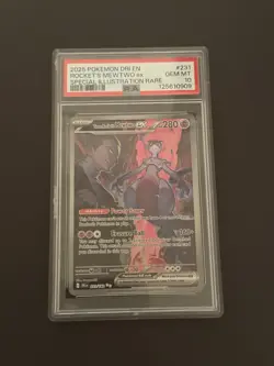 2025 POKEMON DRI EN-DESTINED RIVALS #231 TEAM ROCKET'S MEWTWO EX PSA 10 - Image 1