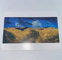 Van Gogh x pokemon center Corviknight Murkrow Japan museum postcard new - Image 1